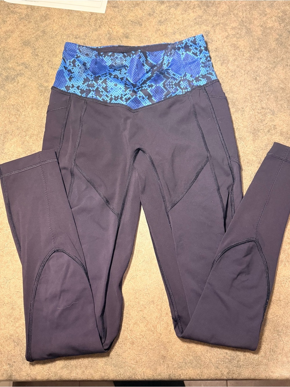 lululemon athletica Blue Snake-Print Waist Leggings